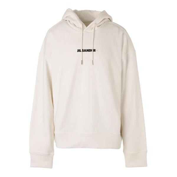 【24SS】JIL SANDER_man / ボクシーフィット フーディ / White Boxy shirt with pleats, optical white | Sportmax
