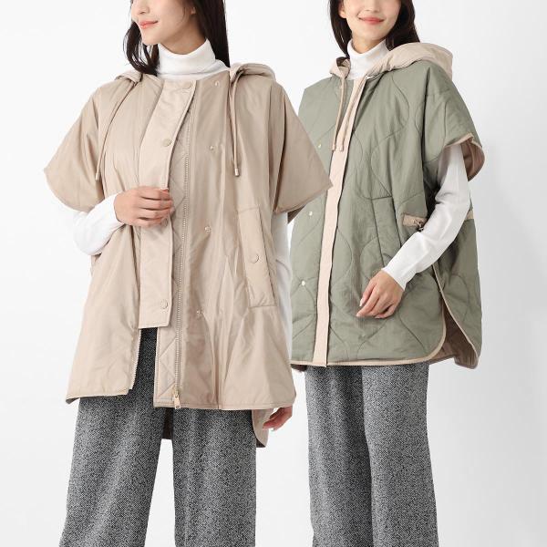 超美品 Weekend Max Mara リバーシブル ケープ コート チェック MAXMARA WEEKEND LINE（マックスマーラウィークエンドライン