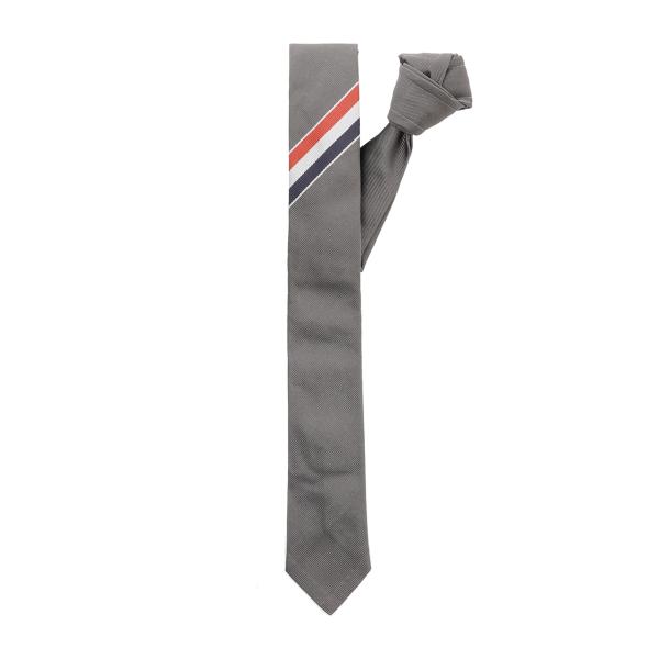 【激レア】THOM BROWNE ネクタイ グレー ネイビー 青山限定/非売品 激レア】THOM BROWNE ネクタイ グレー ネイビー 青山限定/非売品