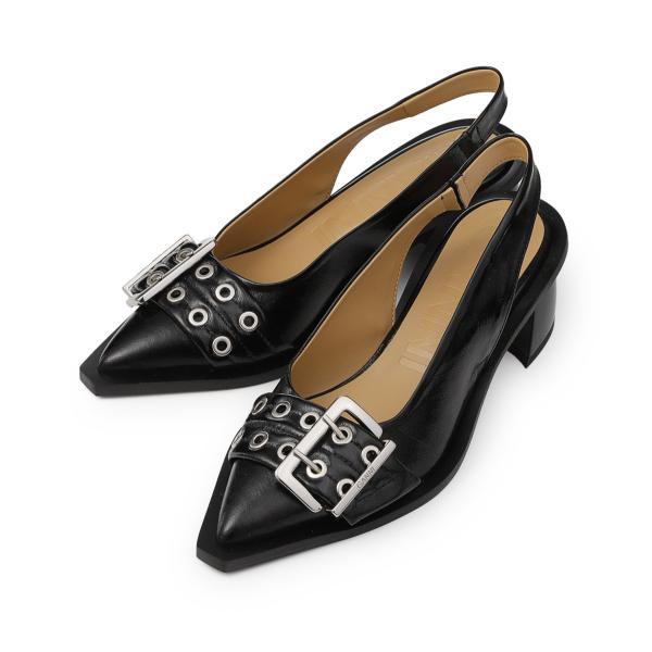 GANNI（ガニー） パンプス FEMININE BUCKLE SLINGBACK PUMP NAPLACK