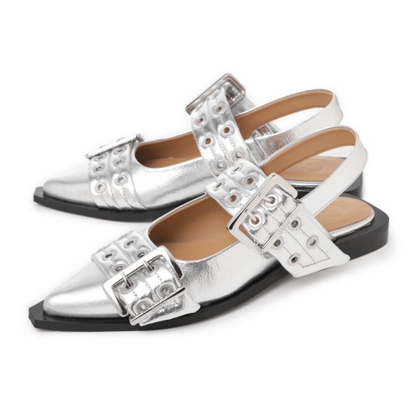GANNI（ガニー） バレリーナシューズ FEMININE BUCKLE BALLERINA