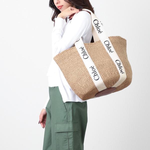 上質 CHLOE クロエ かごバッグ MARCIE ラフィア かごBAG レザー