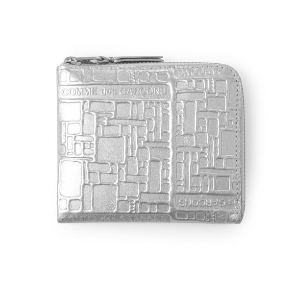 コムデギャルソン 財布 ギャルソン COMME des GARCONS EMBOSSED LOGOTYPE2 シルバー メンズ レディース