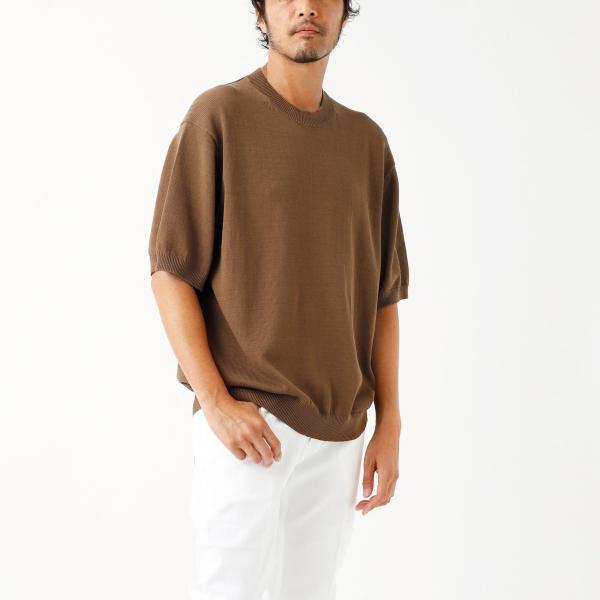 STUDIO NICHOLSON ダークブラウン ニット STUDIO NICHOLSON スタジオ ニコルソン 半袖クルーネックニット