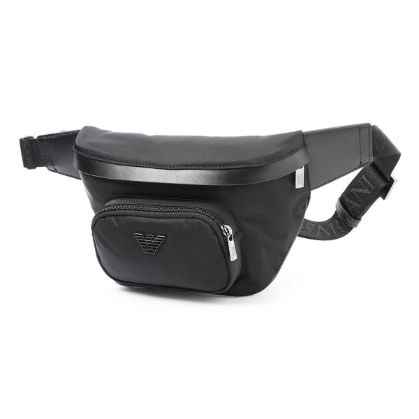 EMPORIO ARMANI ブラック ウエストポーチ EMPORIO ARMANI エンポリオアルマーニ ウエストポーチ ブラック メンズ