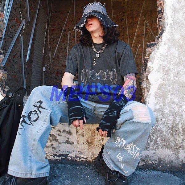 店長おすすめ 極太 デニム ジーンズ パンツ メンズ ルーズフィット B系 レディース ヒップホップ ストリート系 ダメージ Ly0125 Synk1 Mbfs03 通販 Yahoo ショッピング