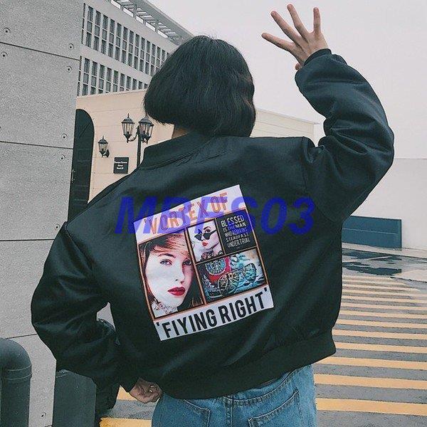 韓国 ファッション ストリート 原宿系 ベースボール スタジャン ジャケット ショート丈