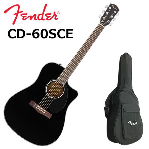 m*u様 Fender アコースティックギター　CD-60SCE BLK エレア Fender CD-60SCE アコースティックギター初心者12点セット