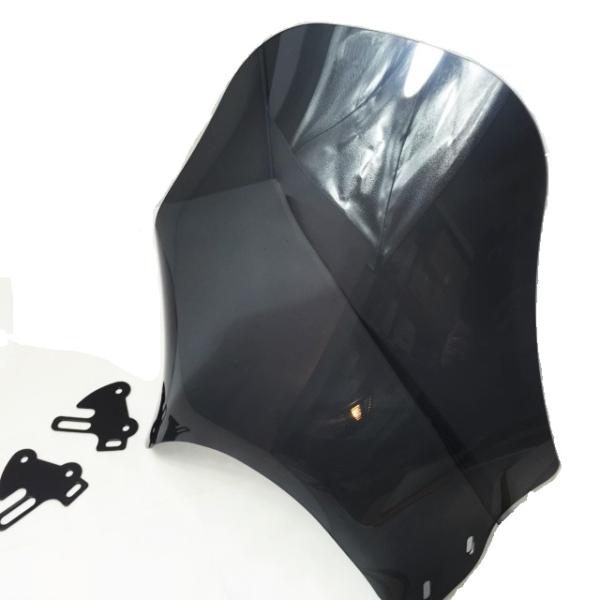 バイク 風防 バイザー スクリーン ネイキッド 汎用バリオス XJR CB ゼファー（スモーク・クリア)