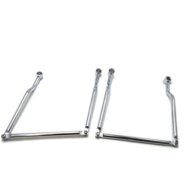 バイク アメリカン サイドバッグ サポート サドルバッグ 2点可動タイプ / 他タイプあり！ 左右セット/汎用/メッキ/ドラッグスター/バルカン/スティード