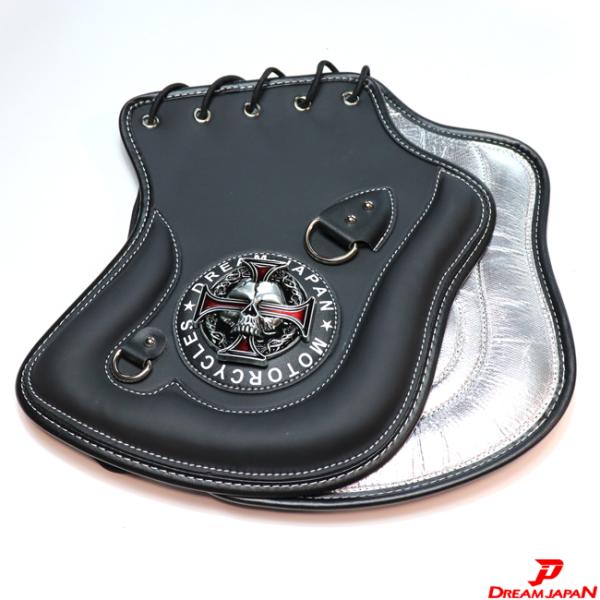 【再入荷】 バイク サドルシールド デフレクター シート 股下 暑さ対策 排熱対策 オーバーヒート 熱ダレ レザー 【ブラック】 ハーレー 国産 アメリカン