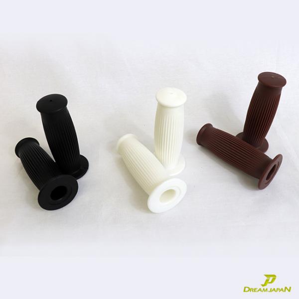 バイク 樽型 タル型 グリップ 22mm 、25mm 左右セット 【ブラック・ブラウン・ホワイト】選択 カスタム ゴムグリップ チョッパー アメリカン TW SR FTR