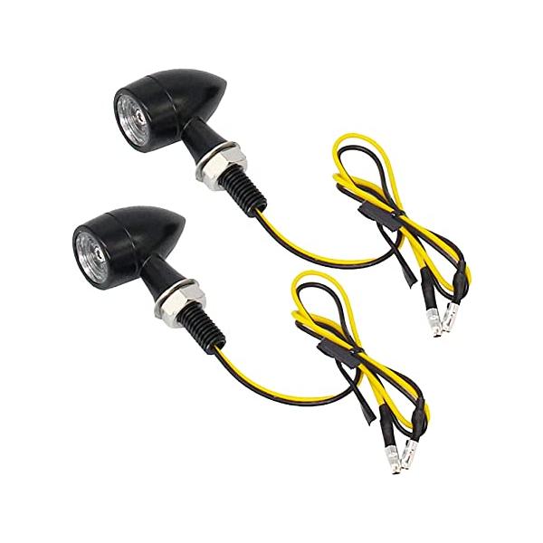 バイク LEDウインカー ミニウインカー 左右セット 2個セット 小型 汎用 8mmネジ おしゃれ 激光 【メール便】【ブラック・シルバー選択】Eマーク付き