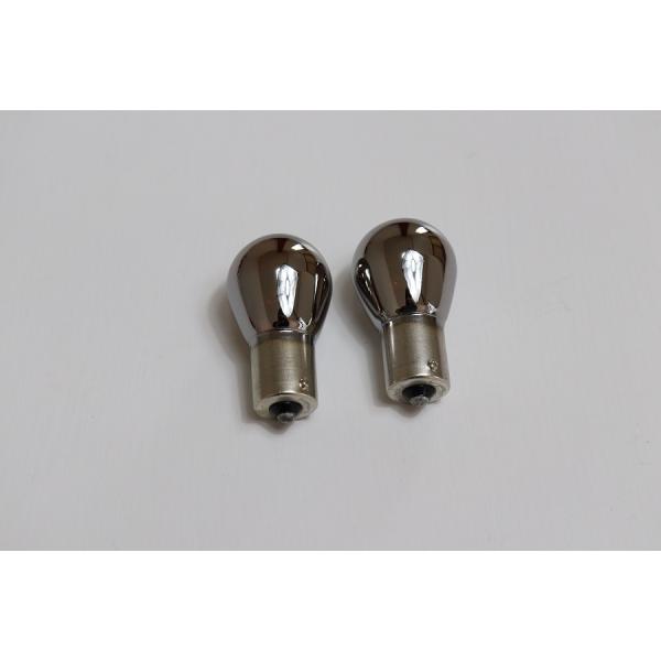 ウインカーバルブ 12V21W メッキバルブ コーティングバルブ ステルスアンバー 2球セット S25BA15s (ピン角180)