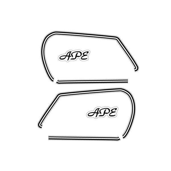ホンダ APE50 APE100 透明シート 黒ラインステッカー タンク デカール