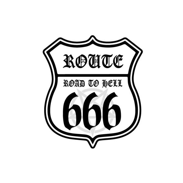ROUTE666ステッカー 悪魔仕様 (白) 1枚 7cm 数字変更不可 バイク 車 アメリカン ハーレー 汎用 ワンポイント DEVIL