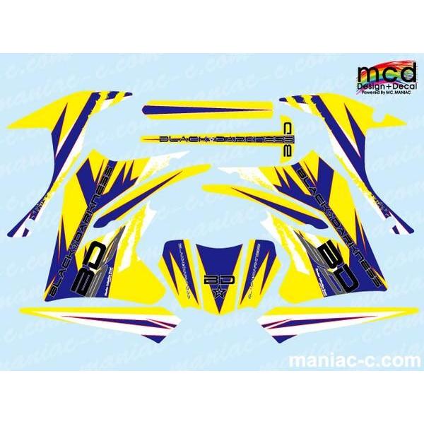 カワサキ Dトラッカー デカールキット ステッカー typeMCB 黄青白 2004