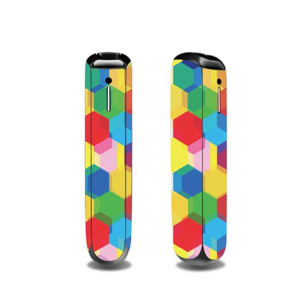 【プルームオーラ】カスタムスキン「ハニカムカラー」((カラフル))カスタムステッカー 全面 Ploom AURA 電子タバコ 喫煙グッズ