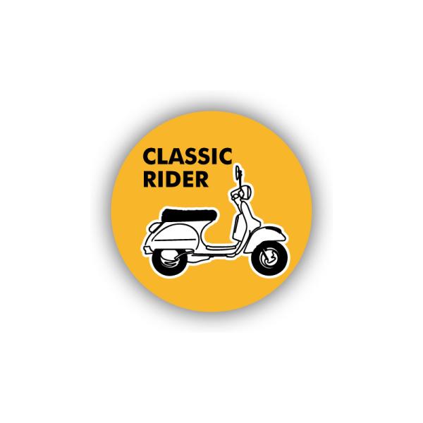 スクーターバッジ 44mm 缶バッジ scooter（黄C）キャップ 帽子