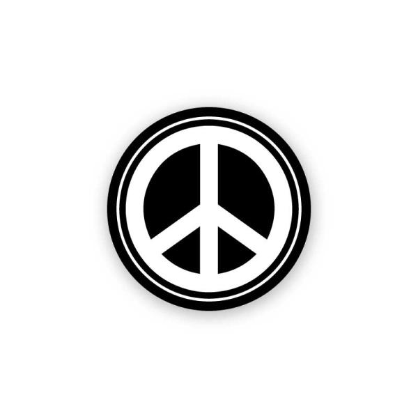 ピースマーク 缶バッジ (Aピースマーク白) Peace symbol 54mm キャップ