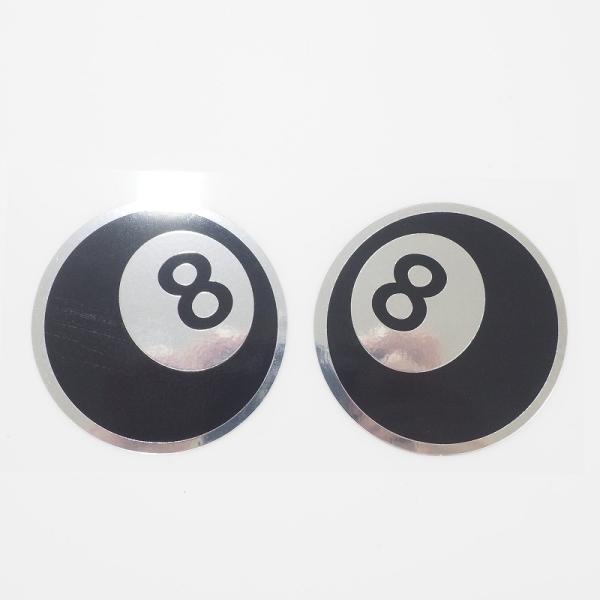 ミラー）エイトボール ステッカー 左右セット 8ボール 8BALL 6cm ワン