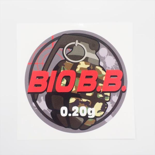 BBボトル サバゲ―ステッカー ピストル  GUN（赤 0.20g） 1枚 BIO B.B. バイオビービー ボトルシール