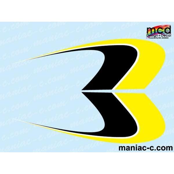SR400タンク デカール ステッカー MCDtypeHCE 黄/黒 : マニアック