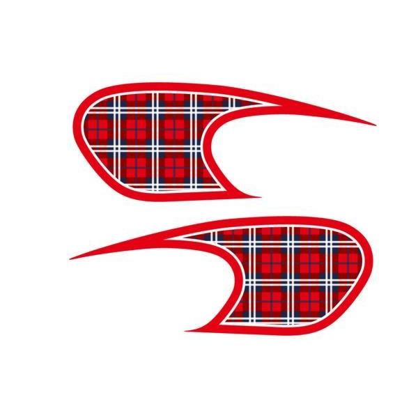 SR400 タンク　レッド&ホワイトステッカー　自家塗装 ヤマハ SR400 SR500 タンクデカール ステッカー タータン