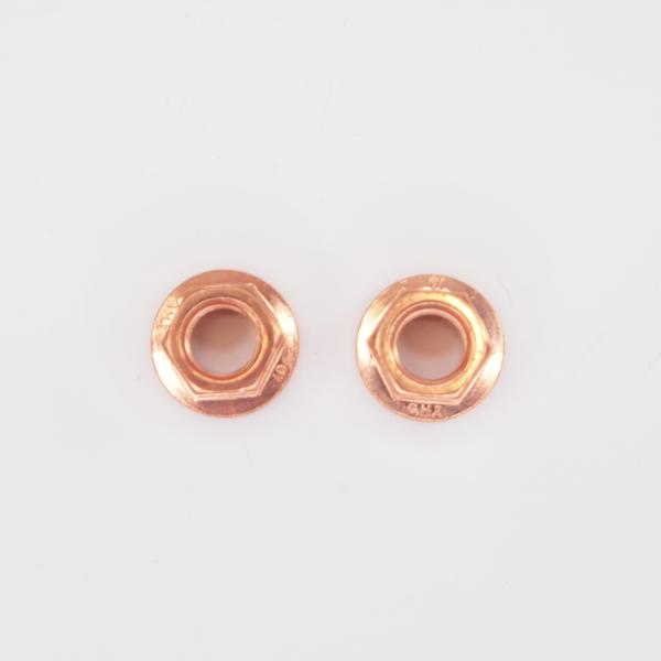 Copper Nut M7xP1.0 mm cylinder head Leader Quasar LEM フランジナット VESPA ランブレッタ Lambretta ベスパ 銅 カッパー