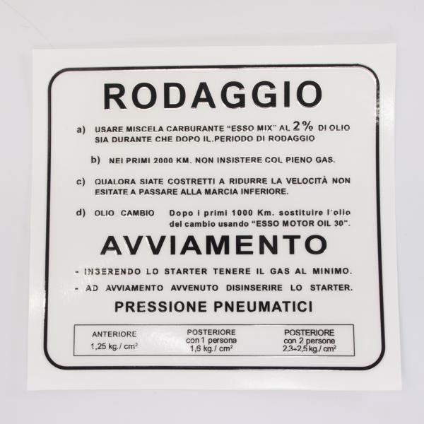 Running in sticker for Vespa Italian mix ratio 2% - black ベスパ