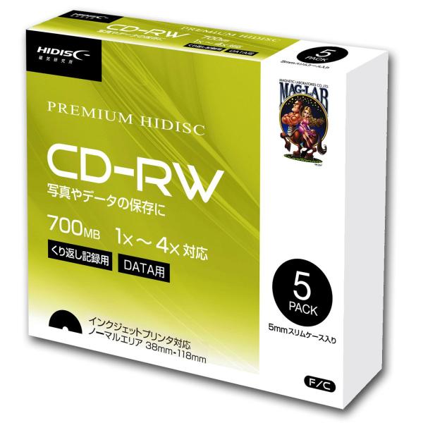 HIDISC データ用 CD-RW 1-4倍速5mmスリムケース入り5枚パック HDCRW80YP5SC :HDCRW80YP5SC:MCODIRECT  通販 