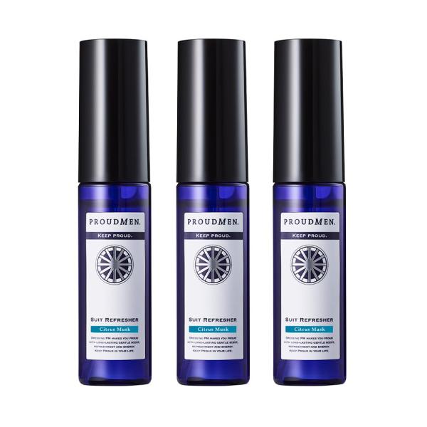 スーツリフレッシャー CM シトラスムスク 携帯用 ミニボトル 15ml×3本セットになります　汗やタバコ、食事のニオイが染み付いたスーツなどを、いつでもどこでもリフレッシュ。シュッとひと噴きするだけで、嫌なニオイを消去して爽やかでほのかな...