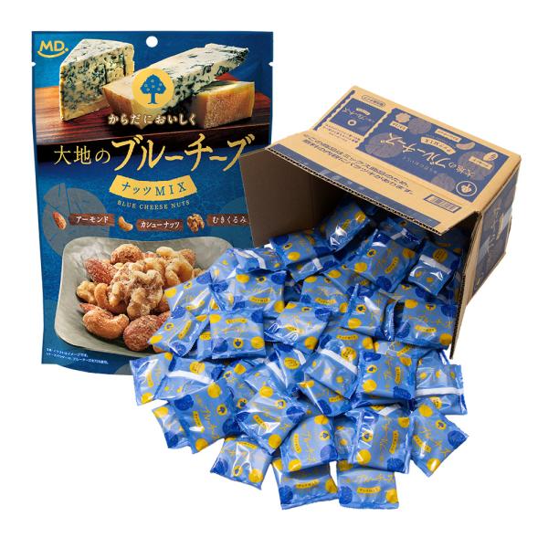 【大地のブルーチーズナッツミックス 徳用BOX】人気の商品をお得に詰めました。ブルーチーズの濃厚でリッチな香りが効いた味わい深いナッツミックスです。※具材のバラつきや割れやかけのあるもの、空袋が混入している場合もございます。あらかじめご了承...