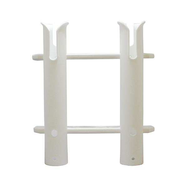 【おすすめポイント】樹脂製のロッドホルダーです。 ナイフやルアーなどのフィッシングタックル類が、整理収納出来ます。 ロッドホルダーの裏面が一部フラットになっているので単独で壁付けも可能！ スピニング、電動、ベイトリールがしっかり差し込めるV...