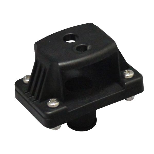 【おすすめポイント】LEDライトを各種取付ベースに装着するための台座となるアタッチメントです。M8.M10サイズの取り付けネジ穴（LEDライト用）があります。【仕様】【サイズ】80×50×69mm 【材質】樹脂