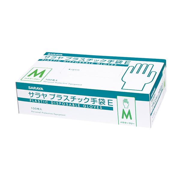 サラヤ プラスチック手袋E 粉無 M 100枚 1箱 53515 : エム・ディ・エス