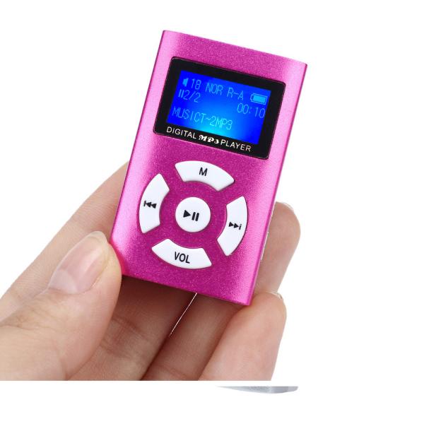 中古品】【ピンク】長方形 液晶画面付き MP3 音楽 プレイヤー SDカード