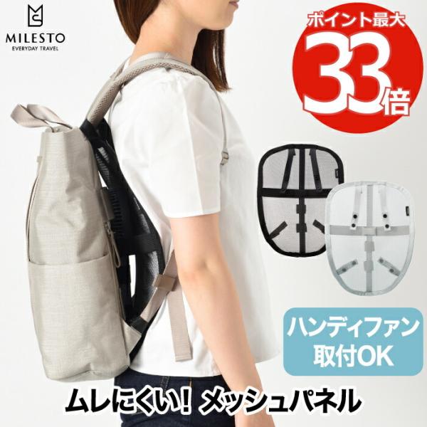 リュックサック用 ミレスト メッシュファンパネル MILESTO ファン パネル バックパック 暑さ対策 汗蒸れ 背中ムレ 移動 出張 旅行 登山 通勤 夏用 アウトドア