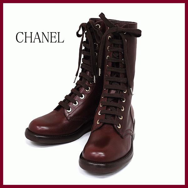 CHANEL 送料無料 本物 未使用品 シャネル 編み上げブーツ CHANEL 送料無料 本物 未使用品 シャネル 編み上げブーツ