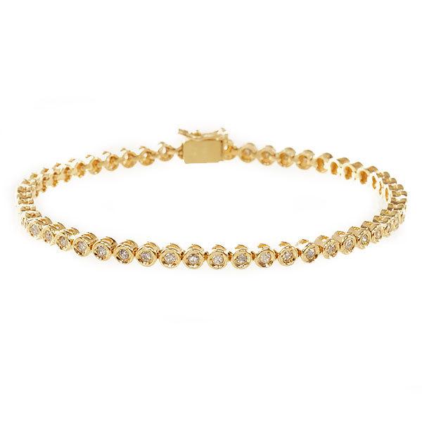 送料無料】【本物】ダイヤモンドテニスブレスレット☆K18イエロー  