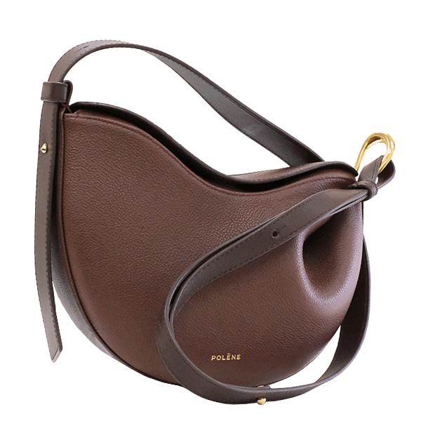 に*︎様 POLÈNE ブラウン レザー ショルダーバッグ　ポレーヌ　トンカ POLENE ポレーヌ○Tonca トンカ カーフレザーショルダーバッグ (POLENE