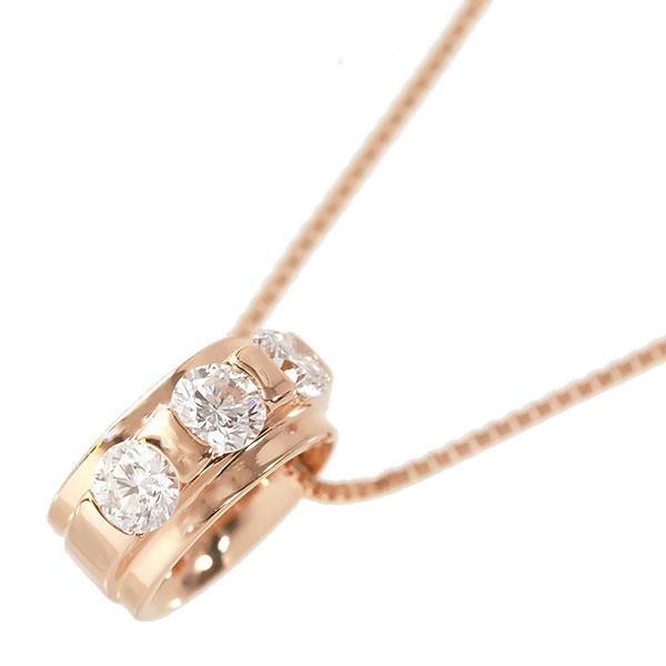 Trilogy 送料無料 本物 ダイヤモンドネックレス トリロジー K18PG  