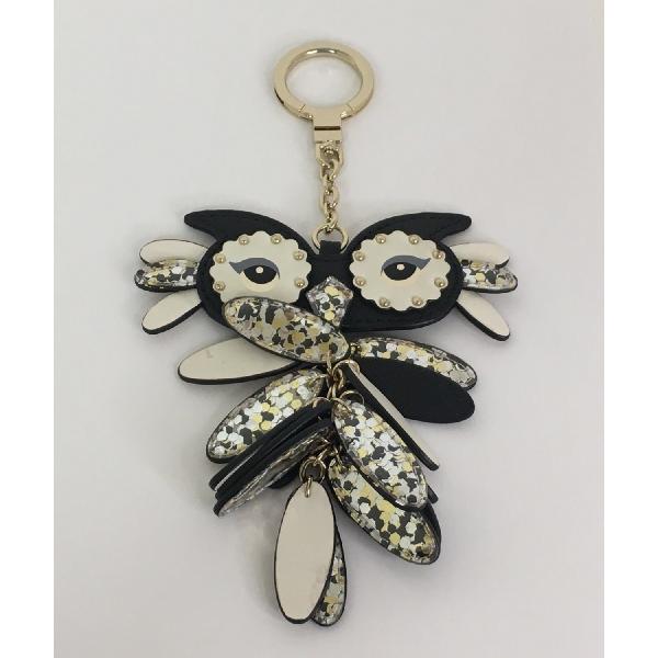 【日本未発売】katespade ケイトスペード レザーフクロウキーホルダー バッグチャーム カラー：ブラック 日本未発売】katespade ケイトスペード レザーフクロウキーホルダー