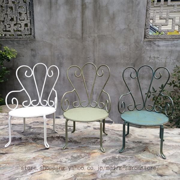 ガーデニング雑貨 アンティーク チェア型 フラワースタンド 花台