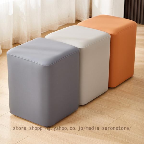 ロースツール シンプルキューブ 無地 高さ35cm 40cm 45cm ミニ スツール 低め ベンチスツール 腰掛け椅子 プチスツール オットマン 足置き フットレスト イス