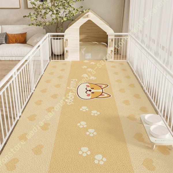 ペット専用マット 防水PVC生地 撥水 滑り止め 抗菌効果 衝撃吸収 折り畳み フチ加工 傷防止 噛む予防 簡単 犬猫共用可 うさぎ 花柄 北欧デザイン フローリング