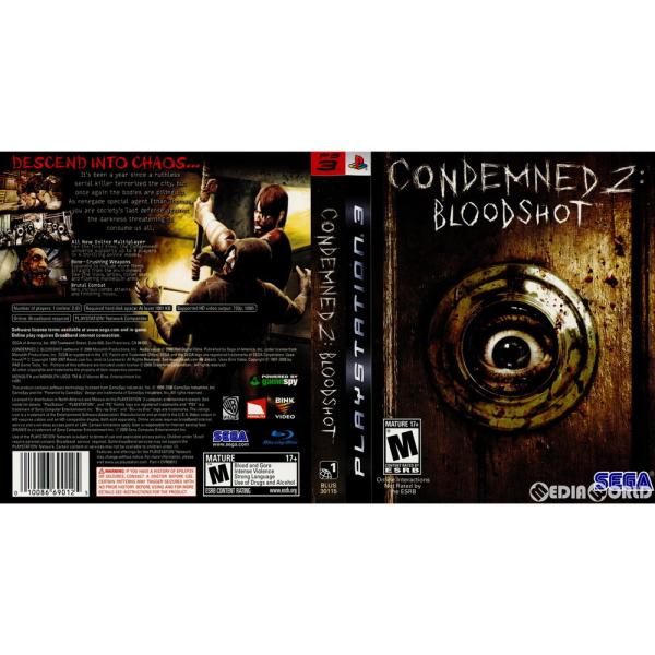 『中古即納』{PS3} Condemned 2: Bloodshot(コンデムド2 ブロードショット) 北米版(BLUS-30115) SEGA (20080325)