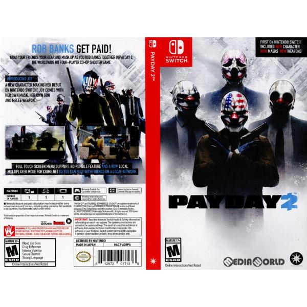 『中古即納』{表紙説明書なし}{Switch} PAYDAY 2(ペイデイ2)(北米版)(HAC-P-AD9PA) Starbreeze AB (20180227)