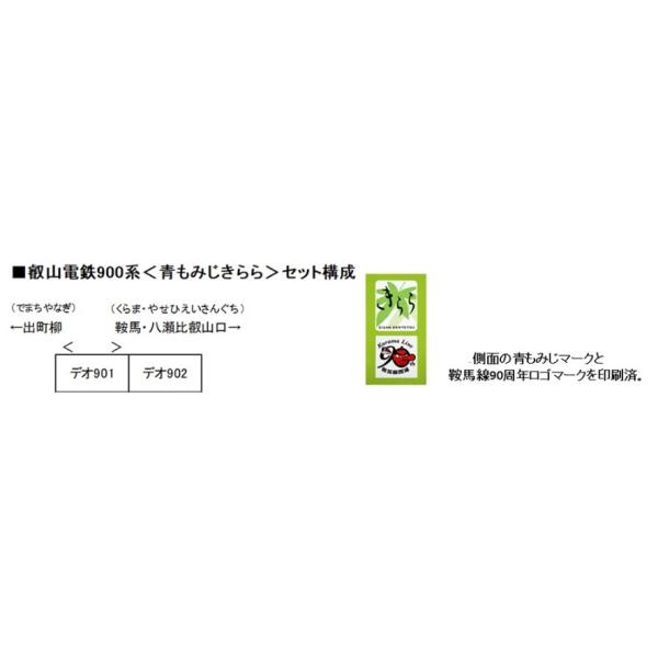 『新品』『お取り寄せ』{RWM} (再販) 10-1528 特別企画品 叡山電鉄900系 青もみじきらら(メープルグリーン)(2両)(動力付き) Nゲージ 鉄道模型 KATO(20250927)
