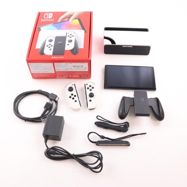 『中古即納』{Switch} (本体) Nintendo Switch(ニンテンドースイッチ) 有機ELモデル Joy-Con(L)/(R) ホワイト 任天堂(HEG-S-KAAAA)(20211008)